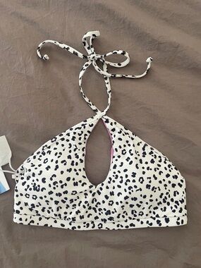 Isabella Rose Reversible Bikini Top NWT | Leopard + Purple Tropical Halter 🌴✨